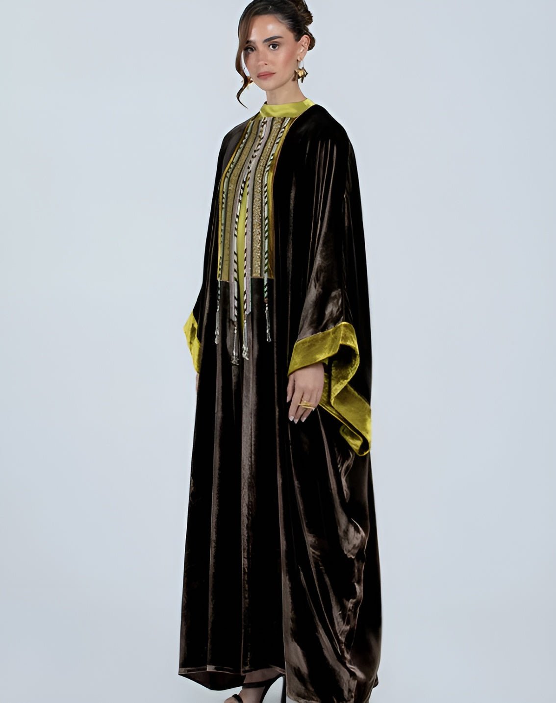DCV2516 AIN - BRN ABAYA SET - MOONLIGHT CONCEPT - MIRA Y MANO
