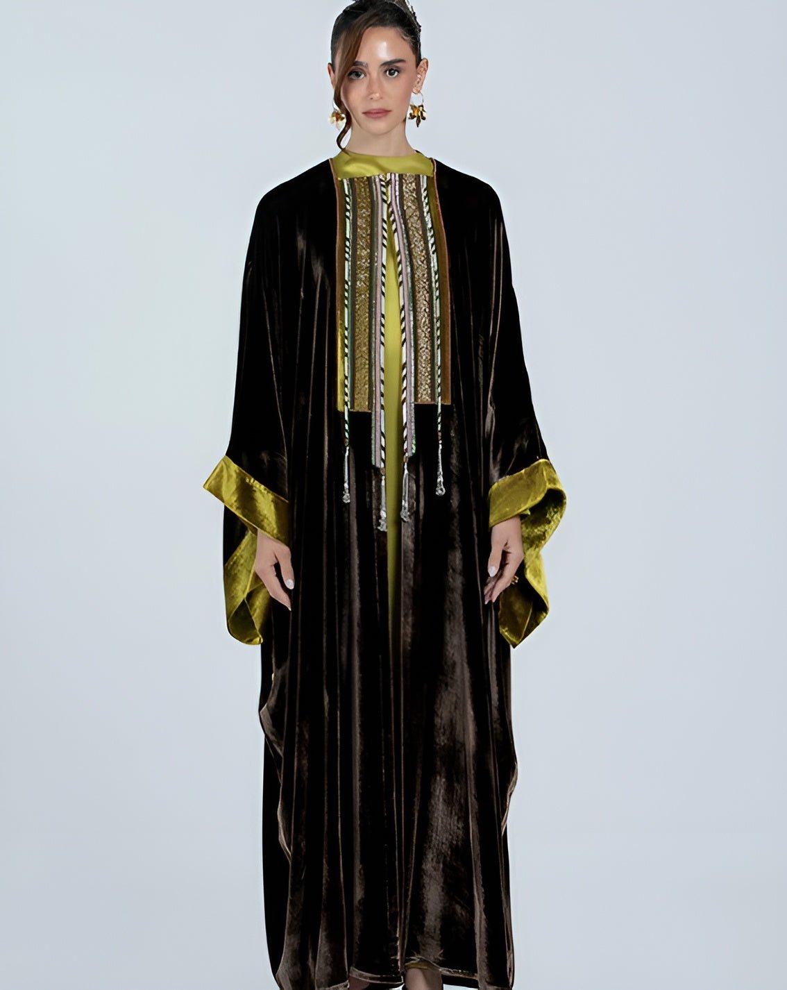 DCV2516 AIN - BRN ABAYA SET - MOONLIGHT CONCEPT - MIRA Y MANO