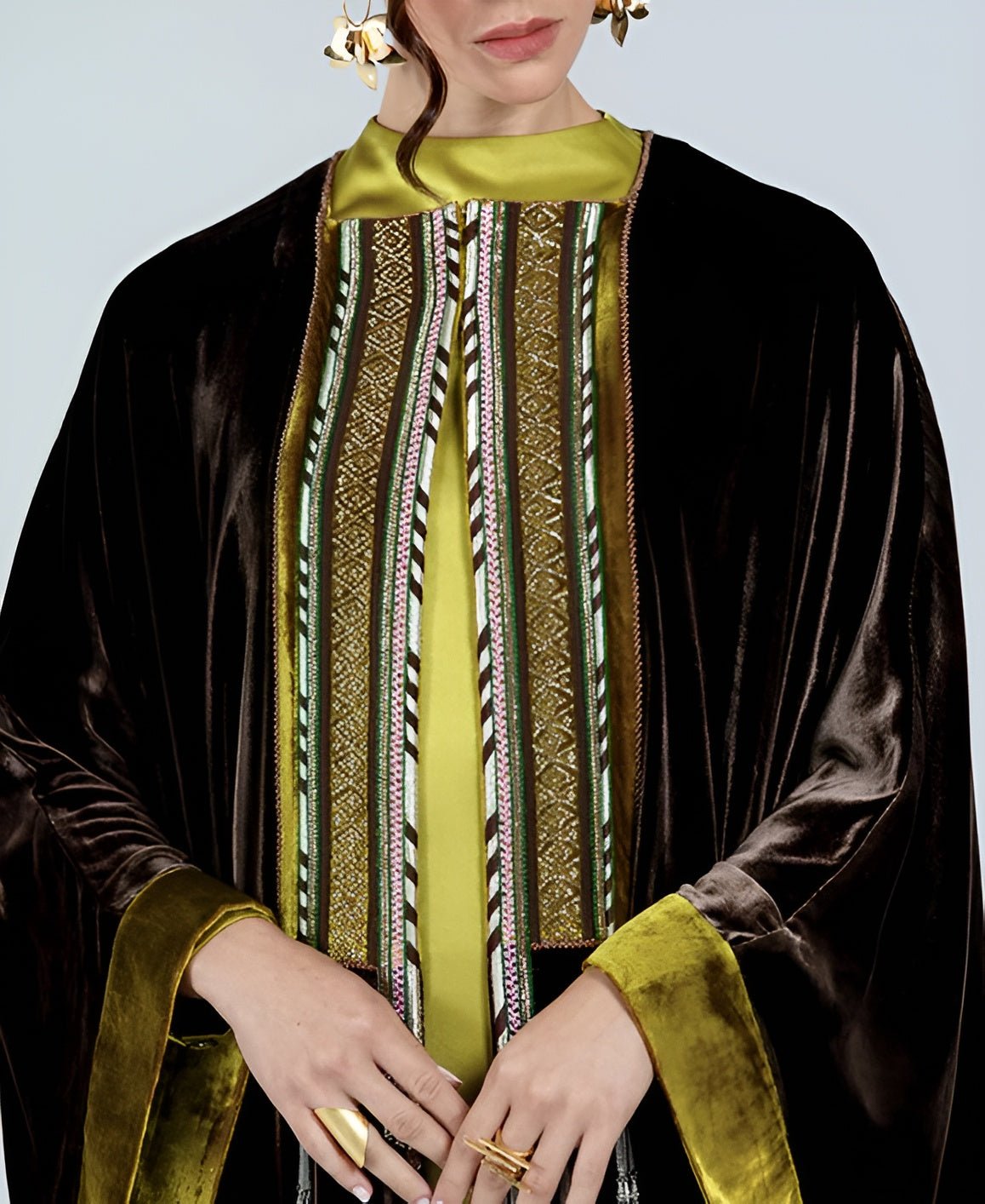 DCV2516 AIN - BRN ABAYA SET - MOONLIGHT CONCEPT - MIRA Y MANO