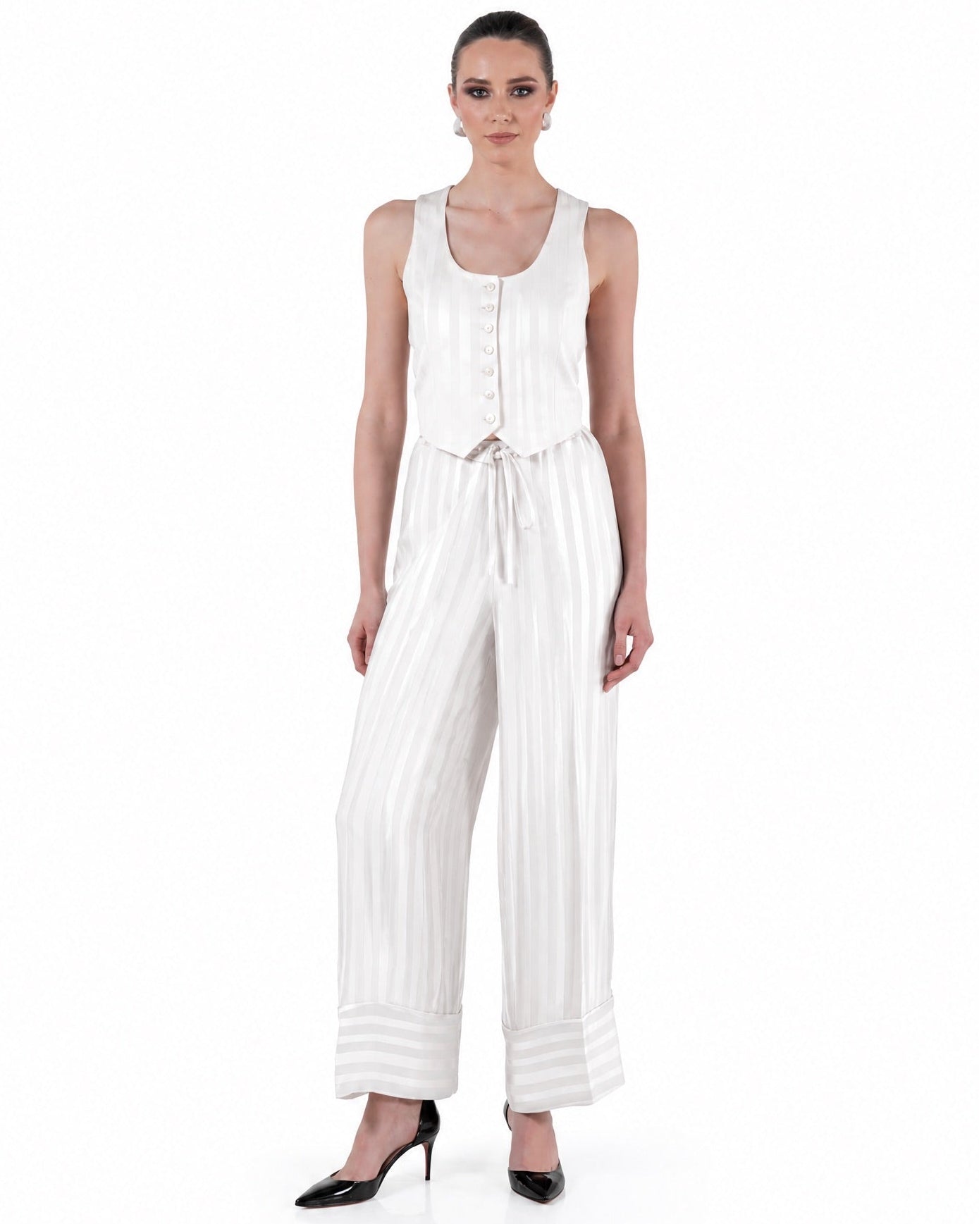 SM2628T-IV - Ivory Cotton Mix Trouser - MOONLIGHT CONCEPT - MIRA Y MANO