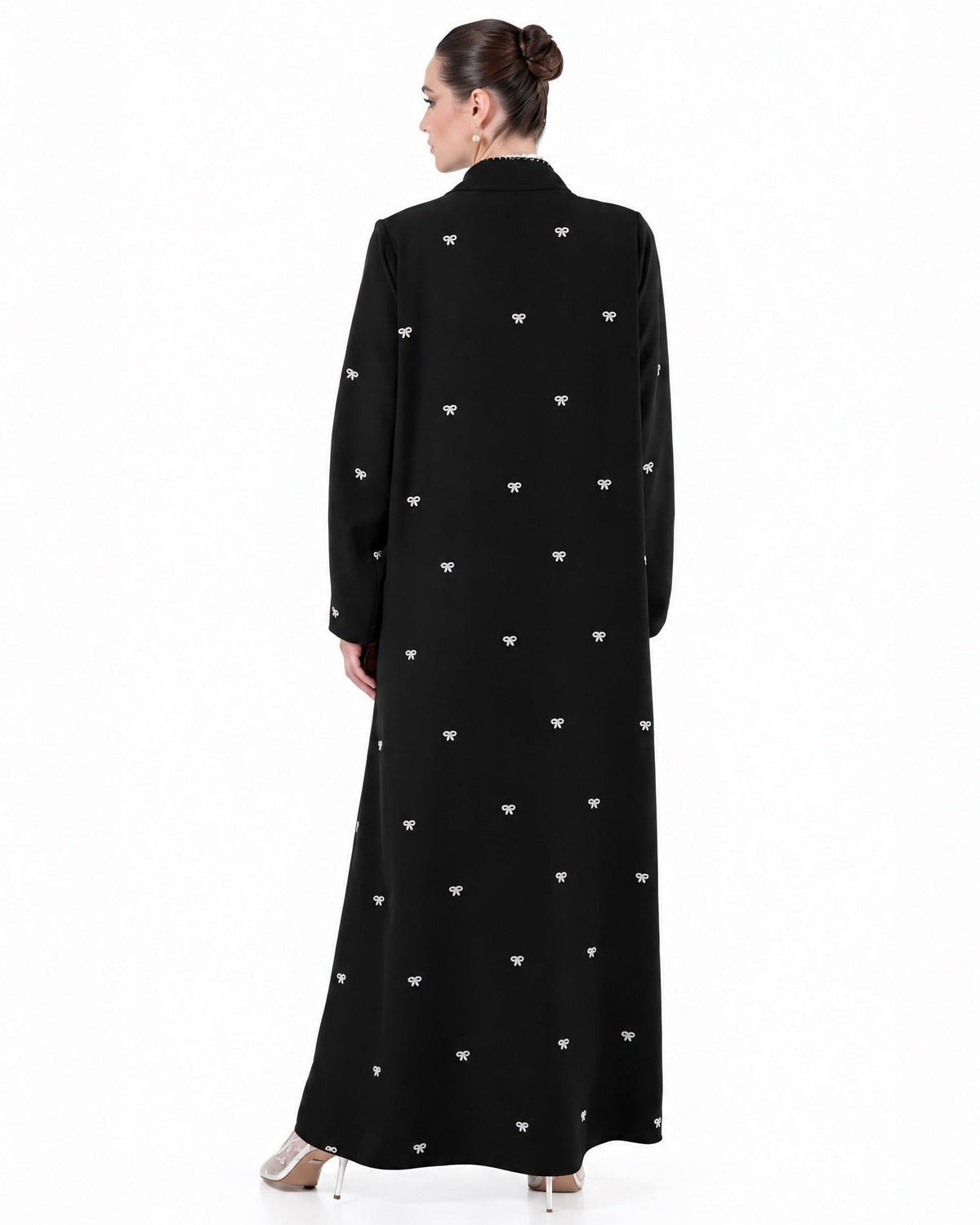 SM2641-Black Crepe Abaya - MOONLIGHT CONCEPT - MIRA Y MANO