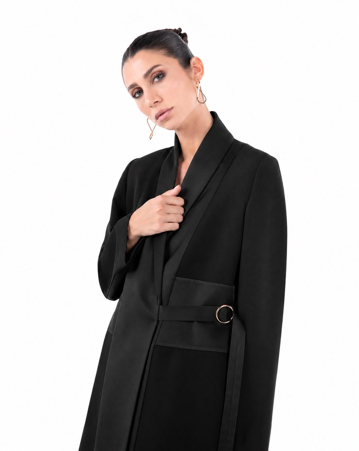 SM2654-Black Crepe Abaya - MOONLIGHT CONCEPT - MIRA Y MANO
