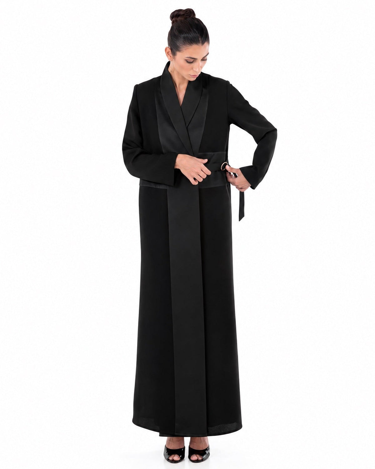 SM2654-Black Crepe Abaya - MOONLIGHT CONCEPT - MIRA Y MANO