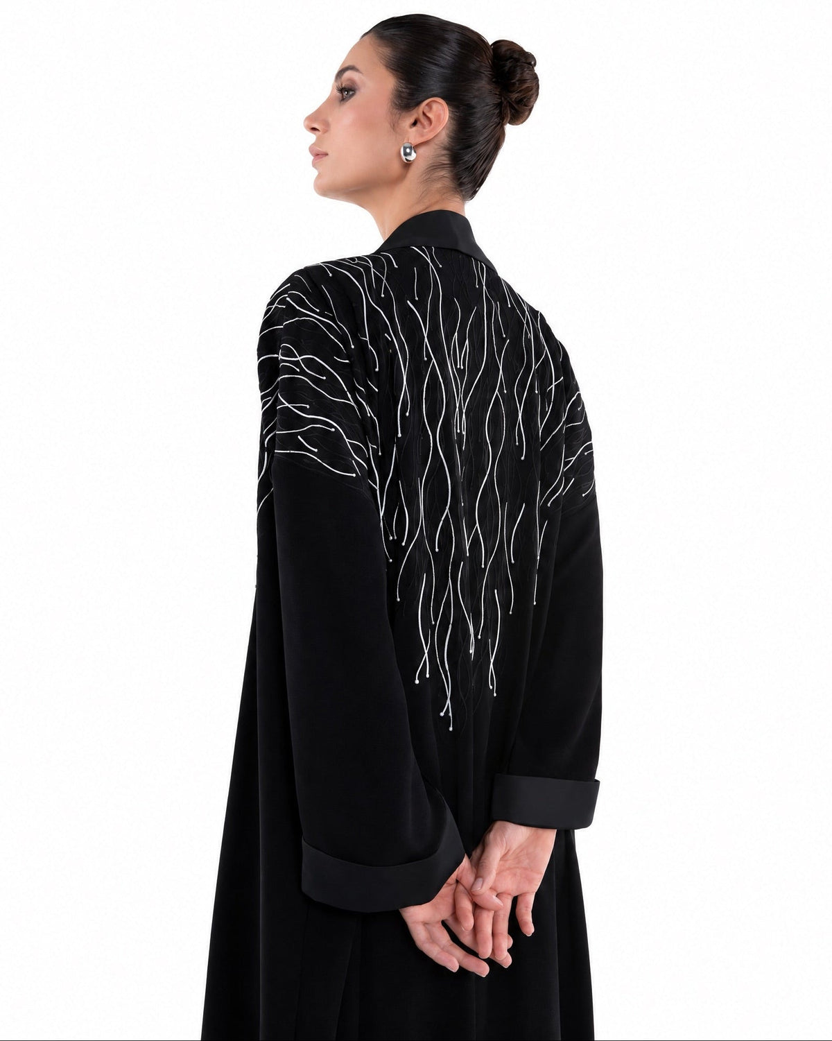 SM2658-Black Crepe Abaya - MOONLIGHT CONCEPT - MIRA Y MANO