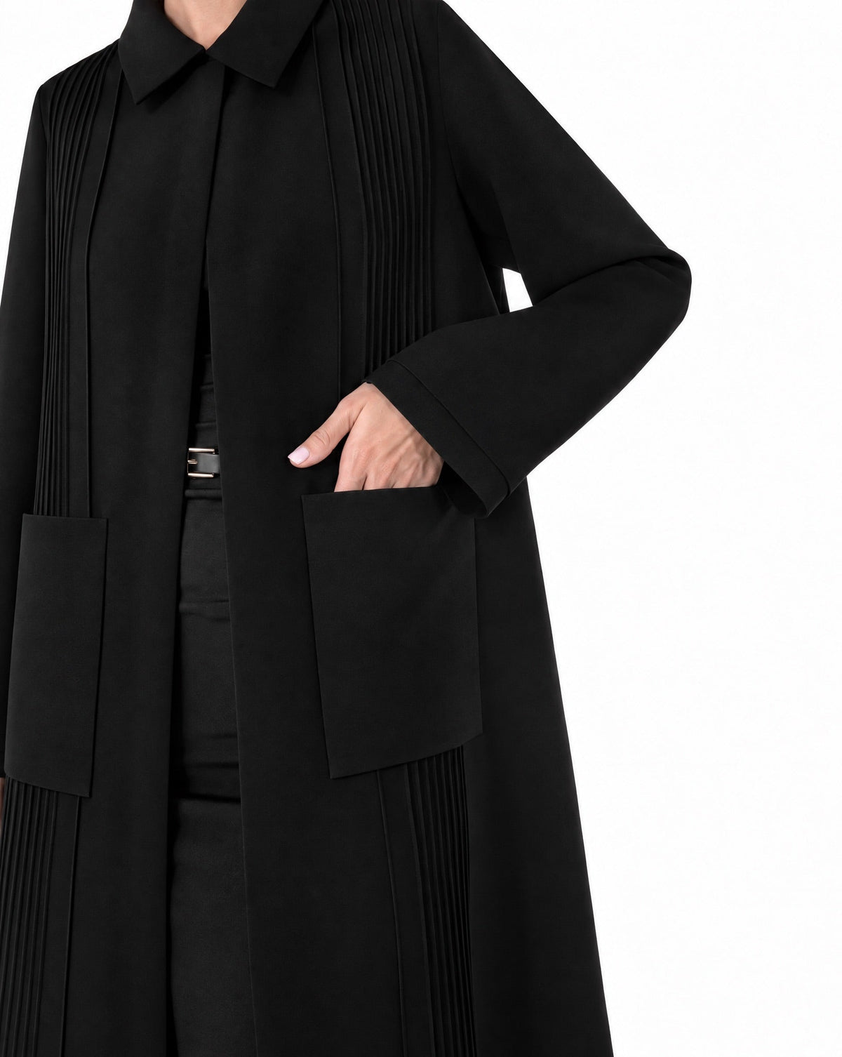 SM2659-BLK-Black Crepe Abaya - MOONLIGHT CONCEPT - MIRA Y MANO