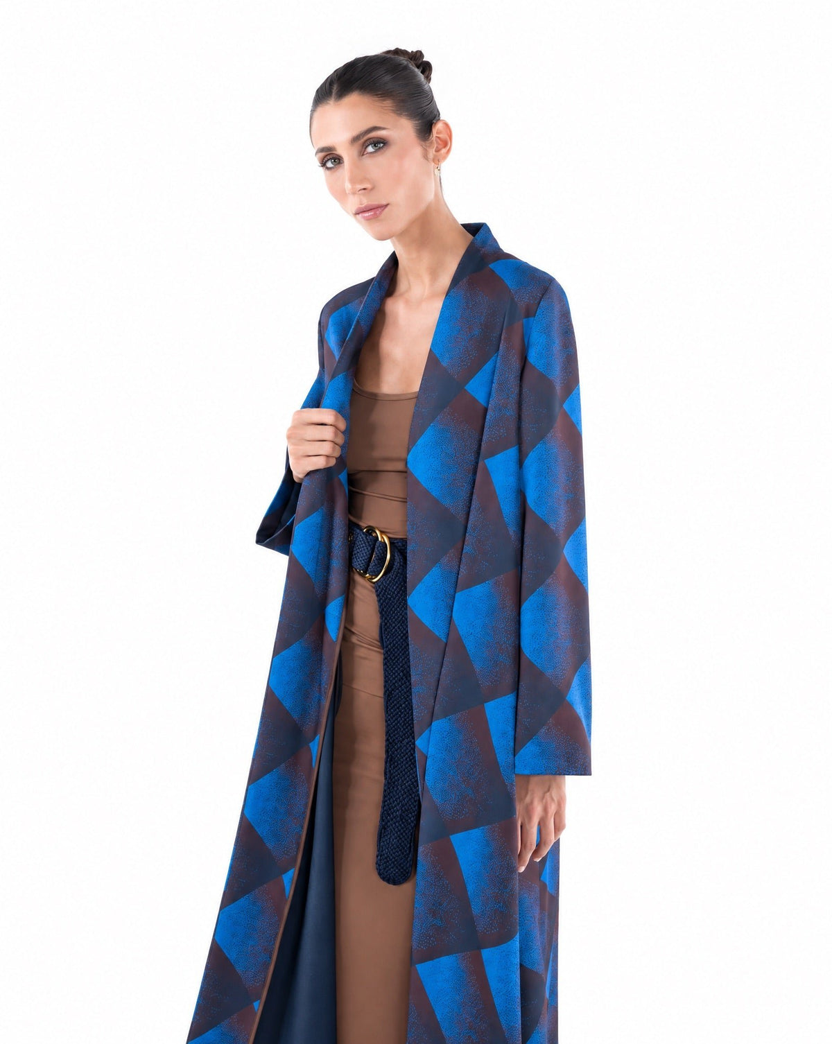 SM2660-Medium Blue Crepe Abaya - MOONLIGHT CONCEPT - MIRA Y MANO