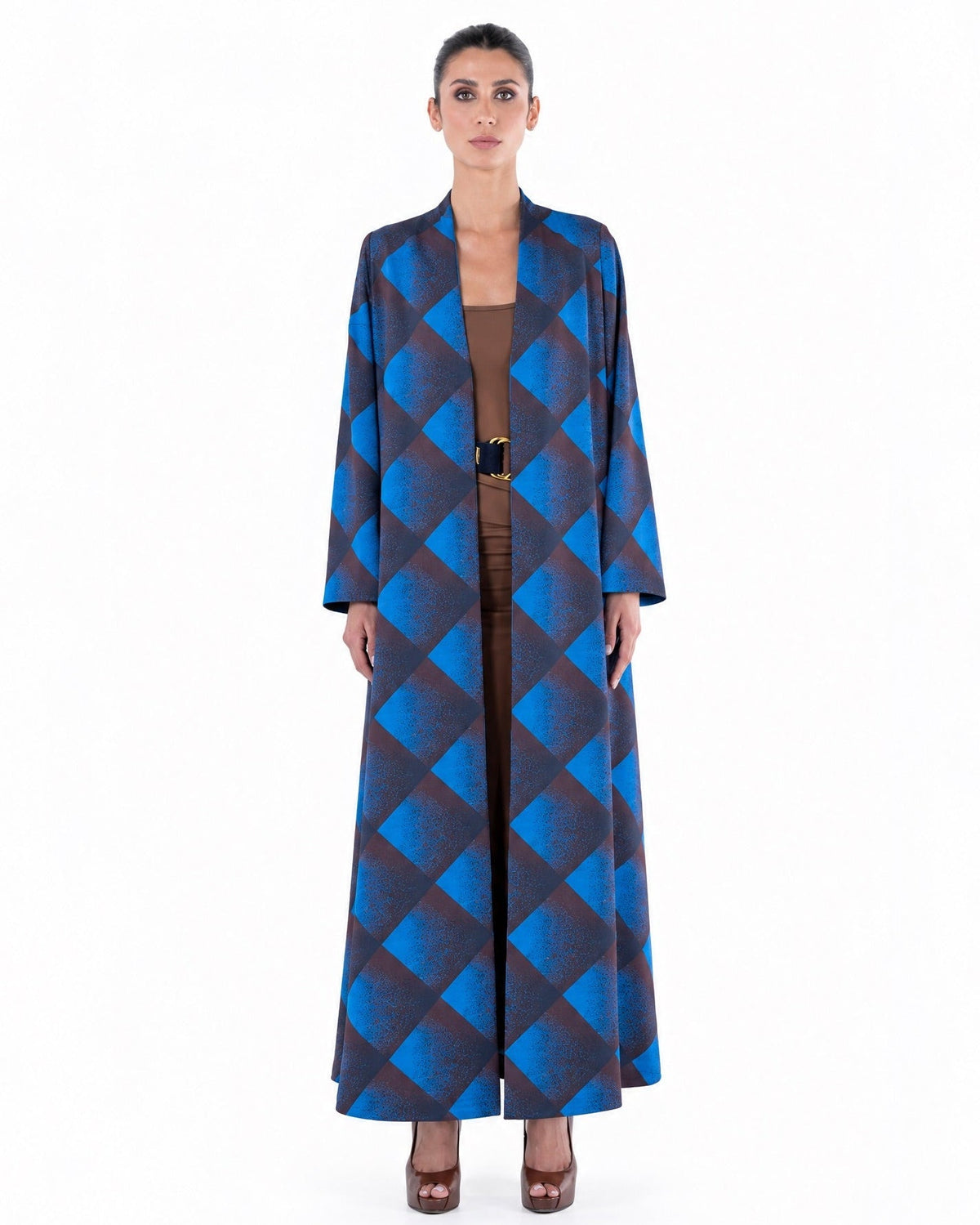 SM2660-Medium Blue Crepe Abaya - MOONLIGHT CONCEPT - MIRA Y MANO