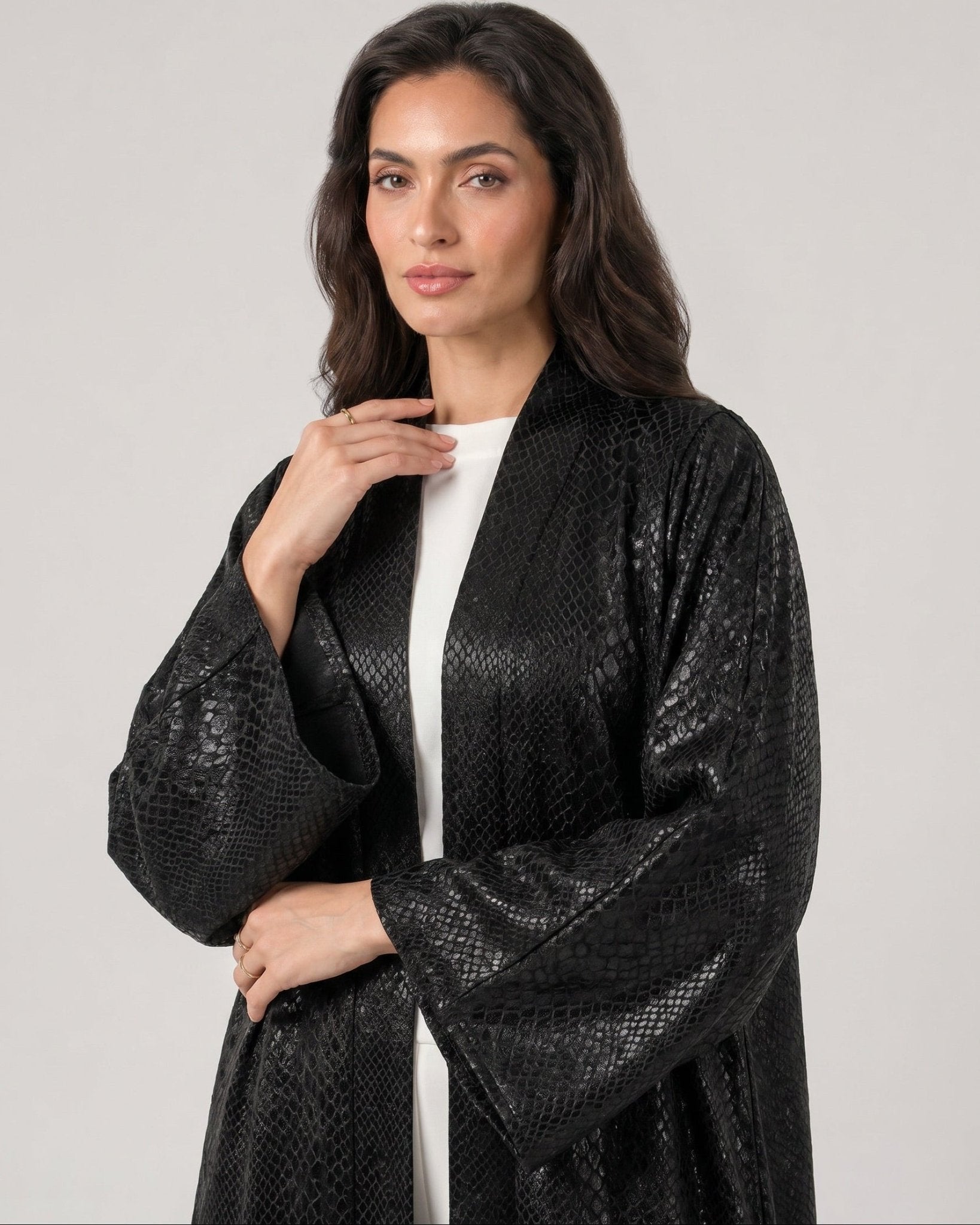 SNAKE SKIN BLACK ABAYA - MOONLIGHT CONCEPT - MIRA Y MANO