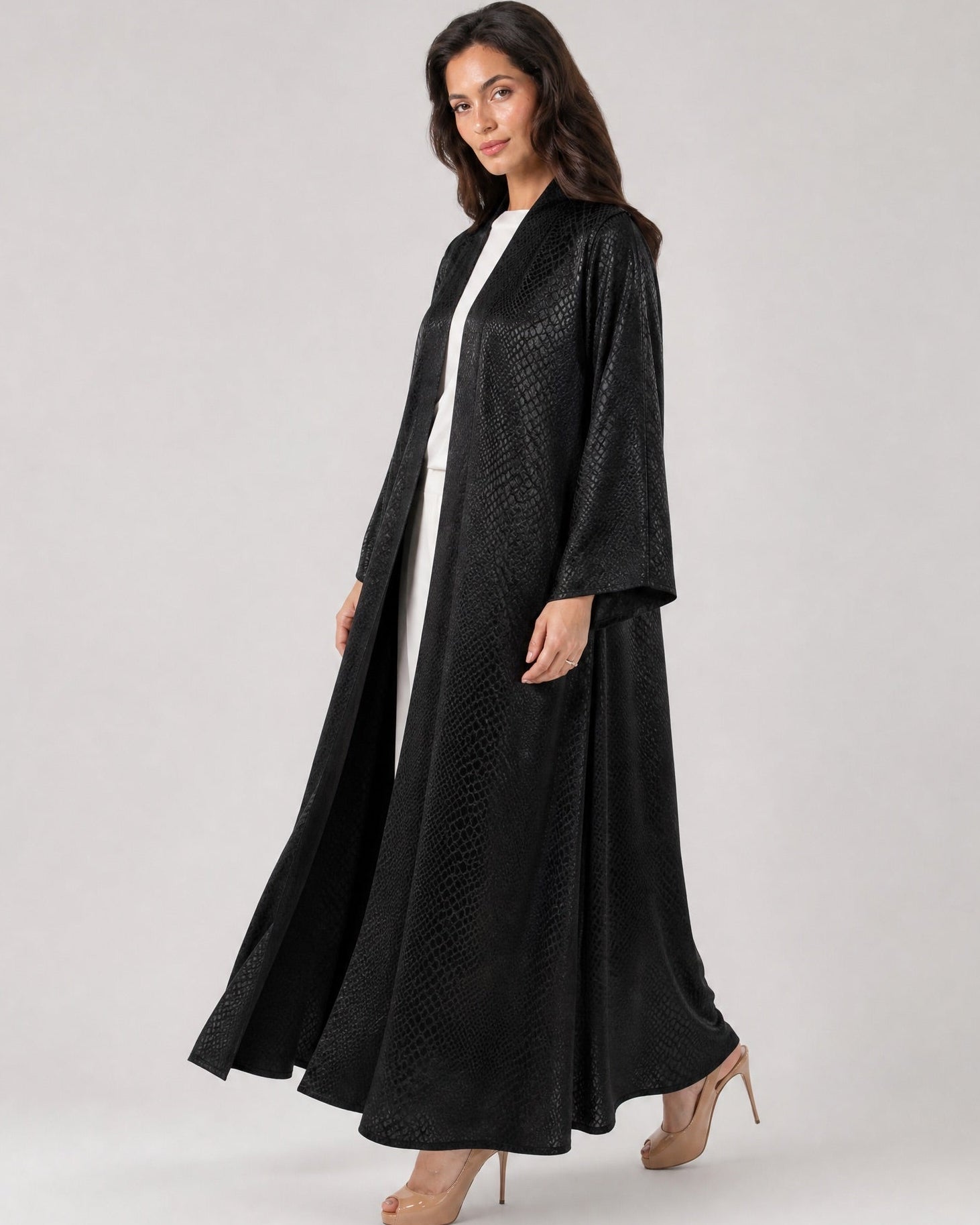 SNAKE SKIN BLACK ABAYA - MOONLIGHT CONCEPT - MIRA Y MANO