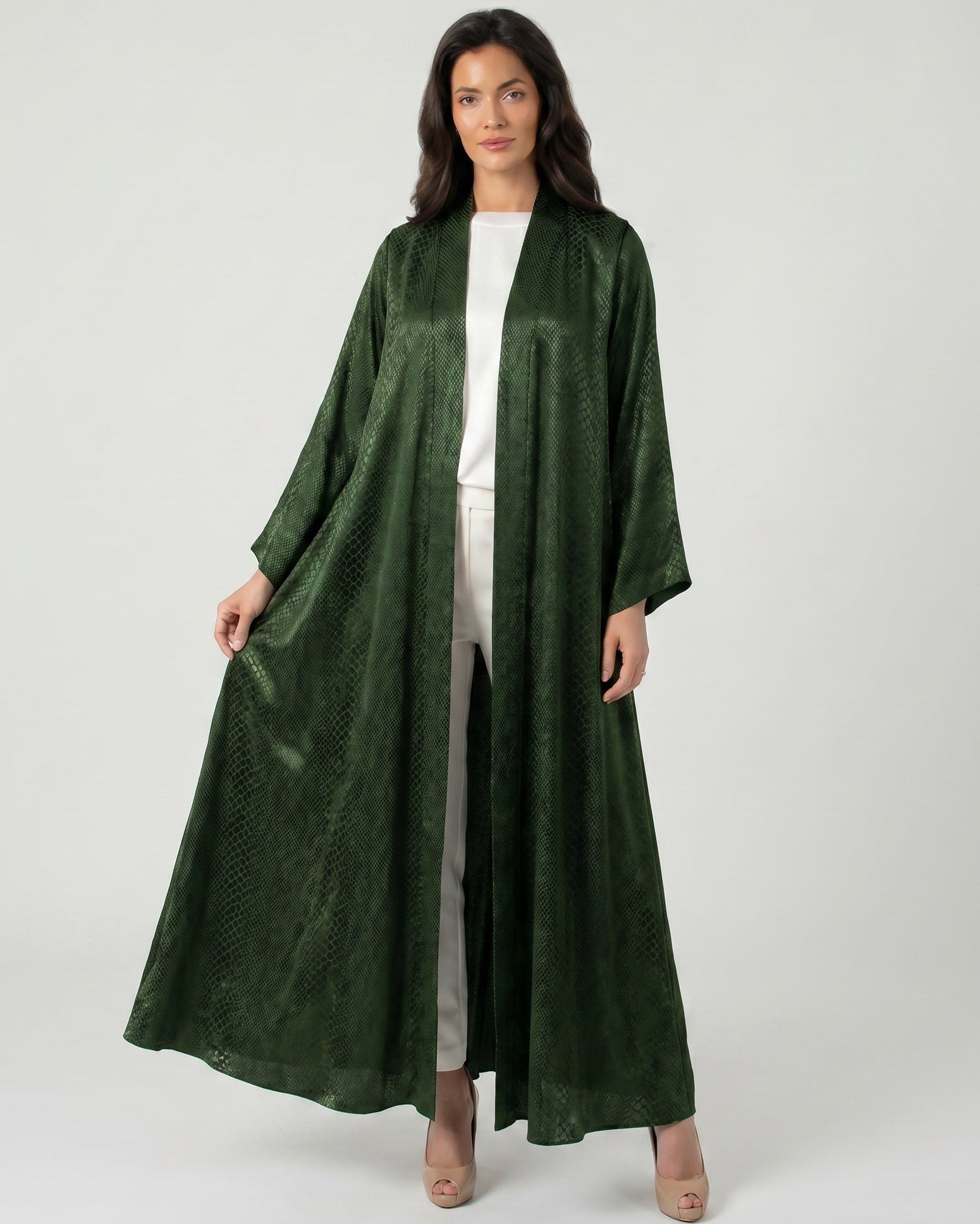 SNAKE SKIN GREEN ABAYA - MOONLIGHT CONCEPT - MIRA Y MANO