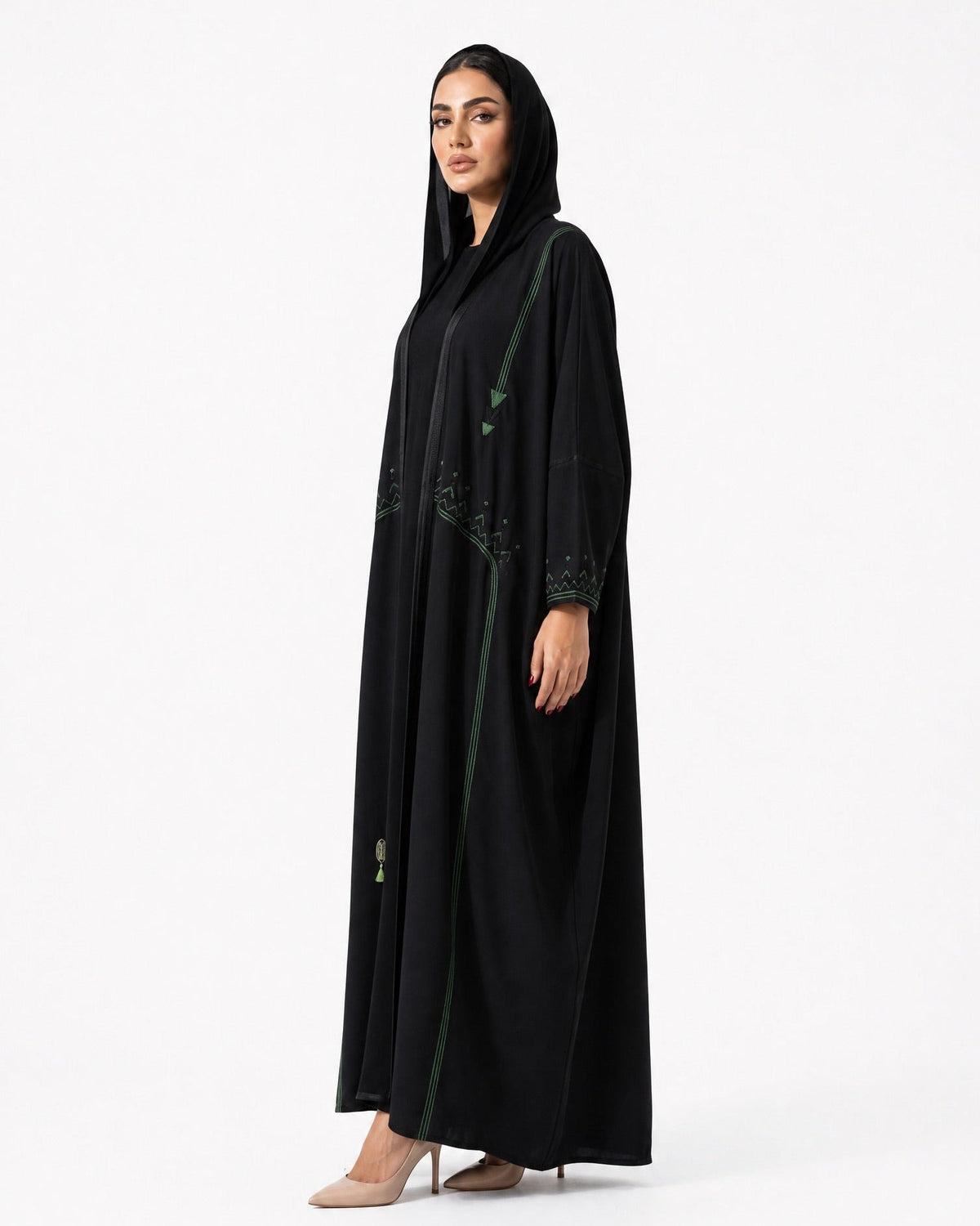 Kimono Cut Simple Detailed Abaya - MRAISHA - MIRA Y MANO