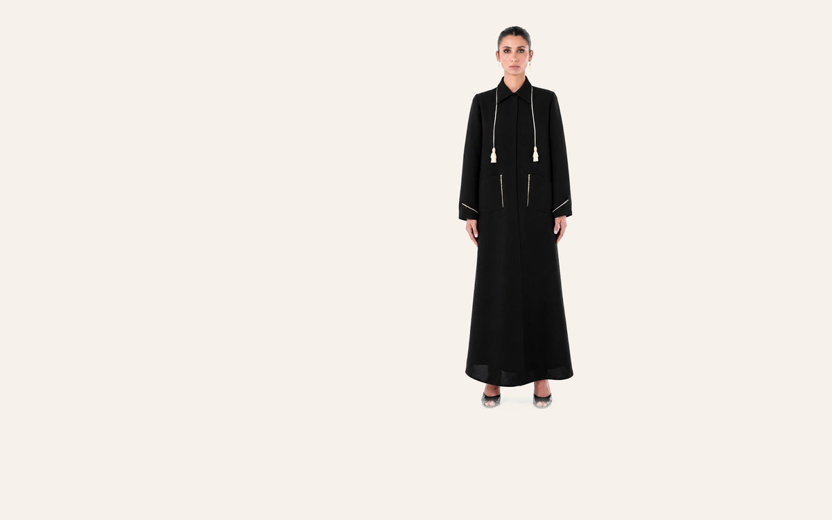 Moonlight Concept SM2653 black crepe abaya for the working week