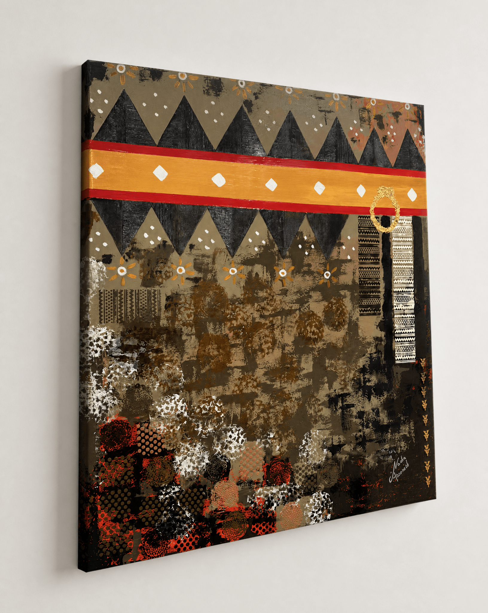 WHISPERS BEYOND THE DOOR PAINTING - NADA ALOWAID - MIRA Y MANO