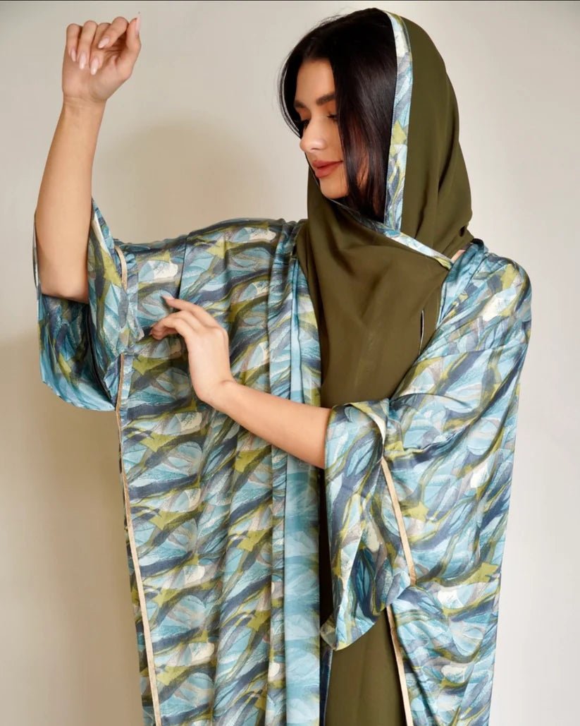 AQUA GREEN ABAYA - NAKHLAH - MIRA Y MANO