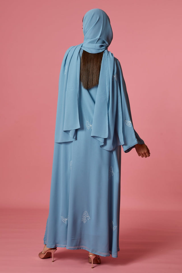 NM 302 SKY BLUE ABAYA - NM BOUTIQUE - MIRA Y MANO