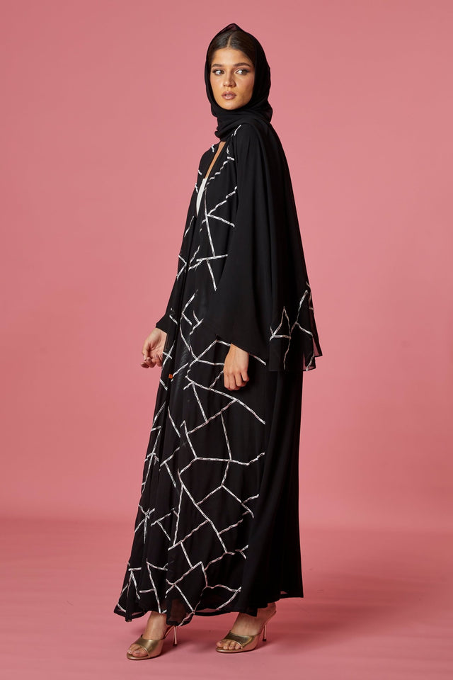 NM 318 BLACK ABAYA - NM BOUTIQUE - MIRA Y MANO