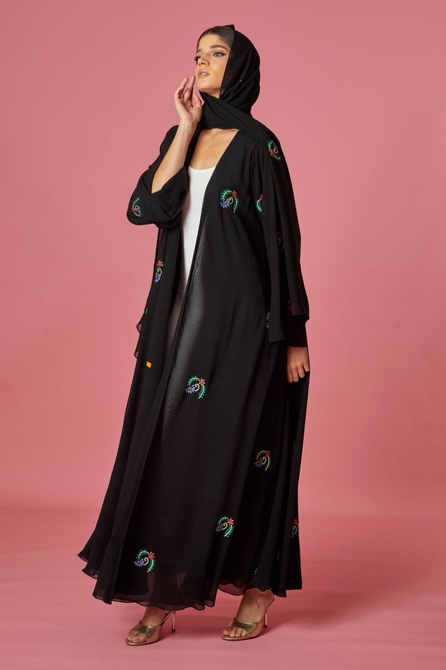 NM 338 BLACK ABAYA - NM BOUTIQUE - MIRA Y MANO