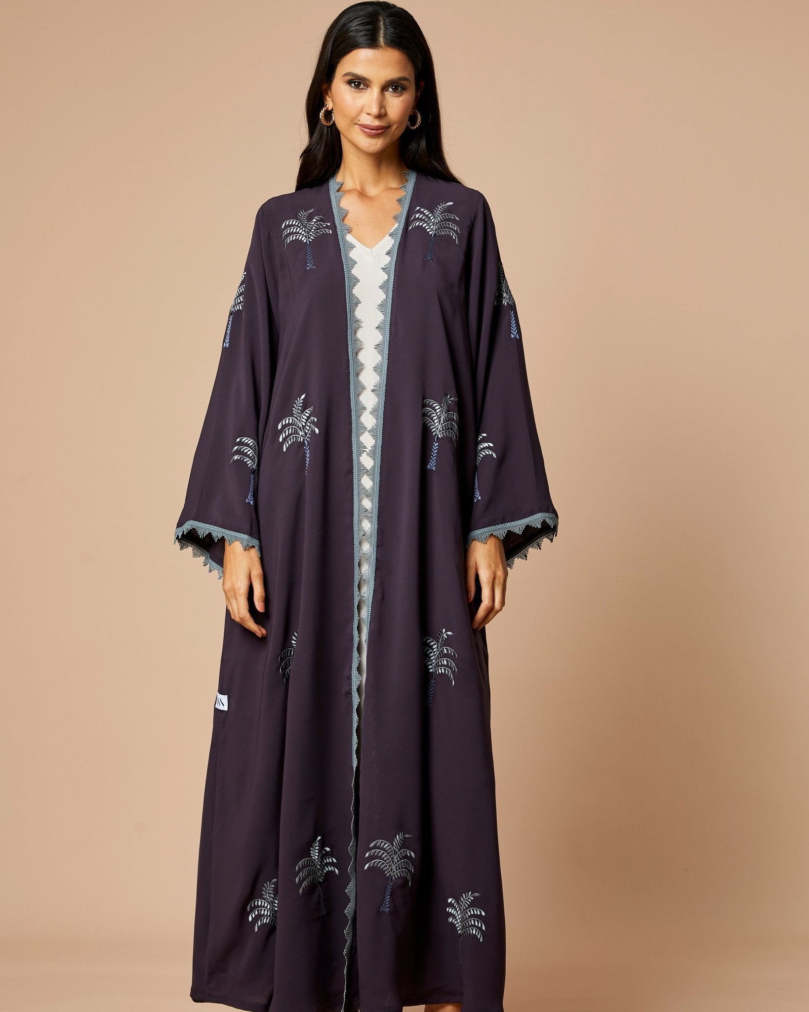 NM-410 PURPLE ABAYA - NM BOUTIQUE - MIRA Y MANO