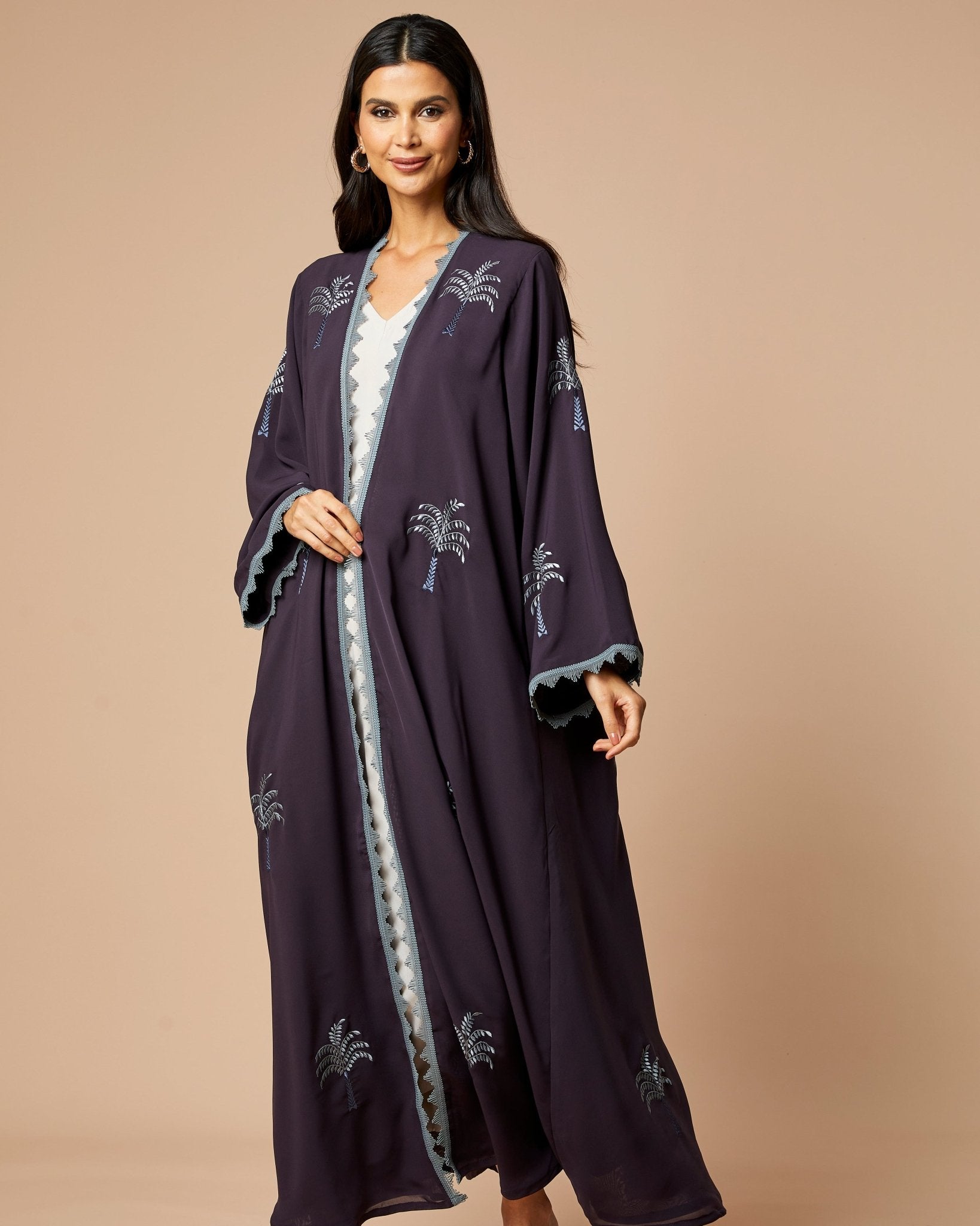 NM-410 PURPLE ABAYA - NM BOUTIQUE - MIRA Y MANO