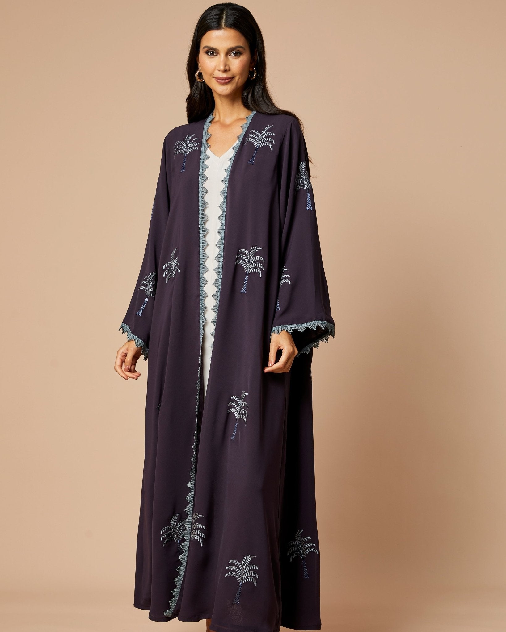 NM-410 PURPLE ABAYA - NM BOUTIQUE - MIRA Y MANO