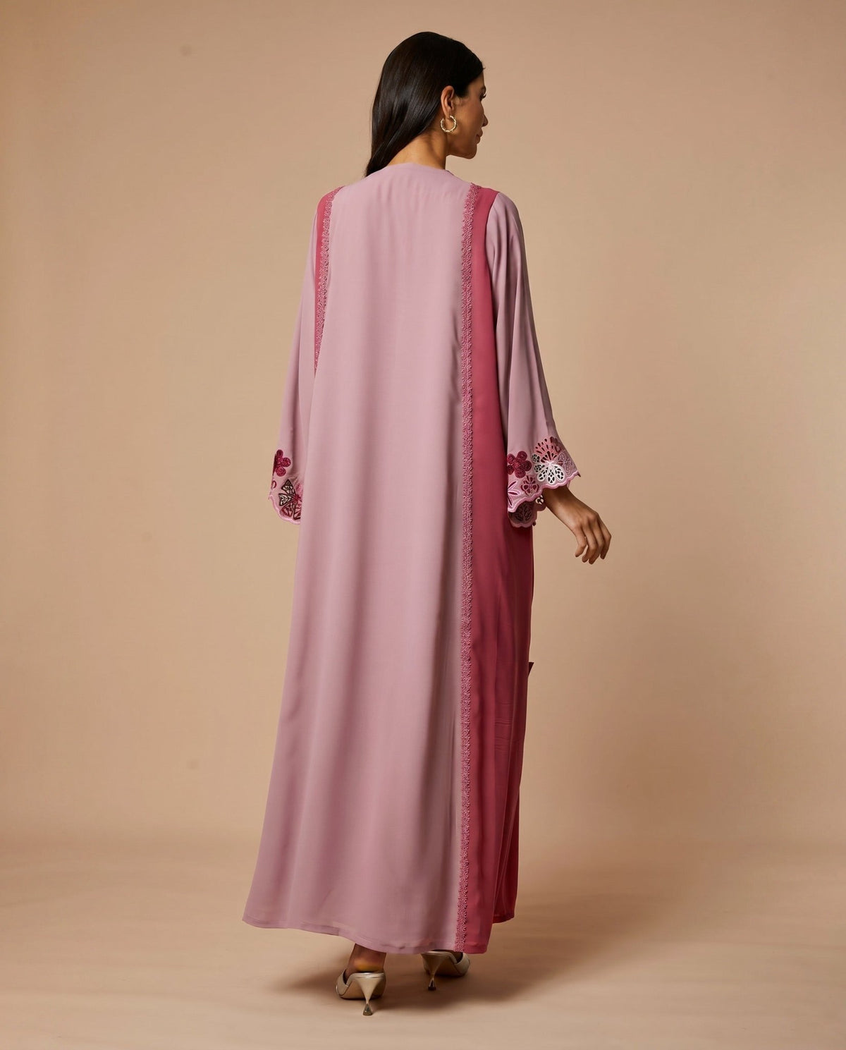 NM-413 زهري – عباية شيفون زهري – صورة المنتج 6