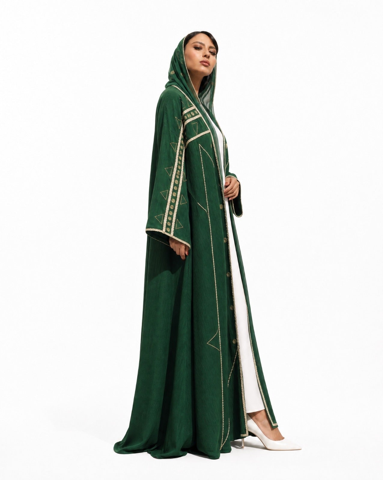 FOUNDING-GRN ABAYA - NORA AL SHAIKH - MIRA Y MANO