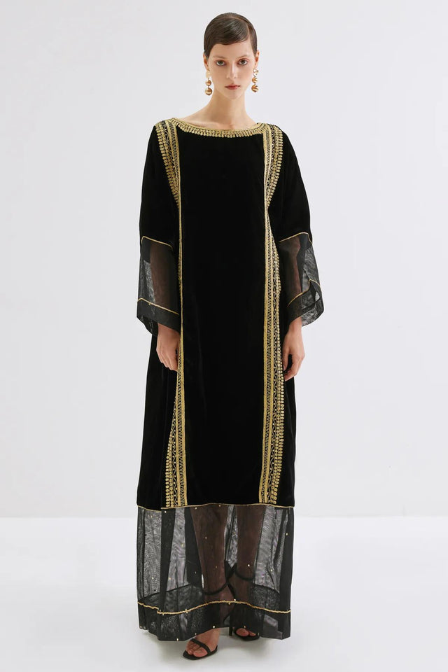 VELVET FOUNDING DRESS - TBLK KAFTAN - NORA AL SHAIKH - MIRA Y MANO