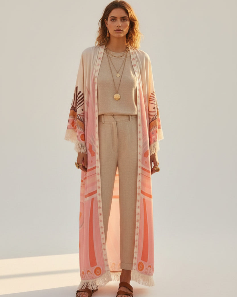 NF - K25 - PINK ABAYA - NOUF FETAIHI - MIRA Y MANO