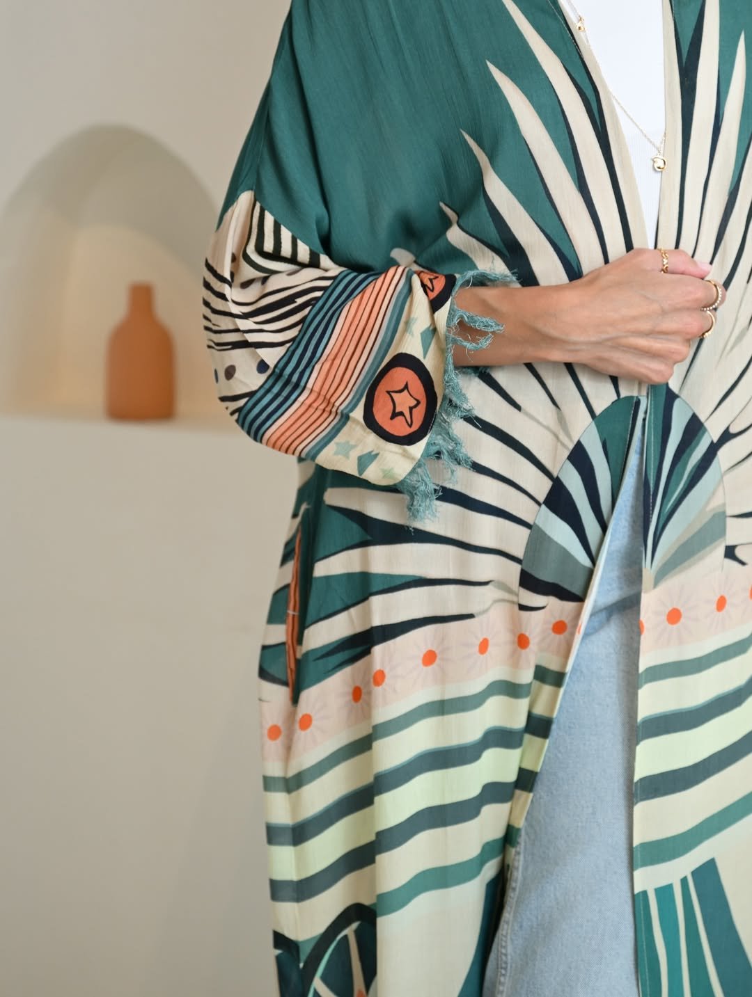 NF - K25 - WB GREEN KIMONO - NOUF FETAIHI - MIRA Y MANO