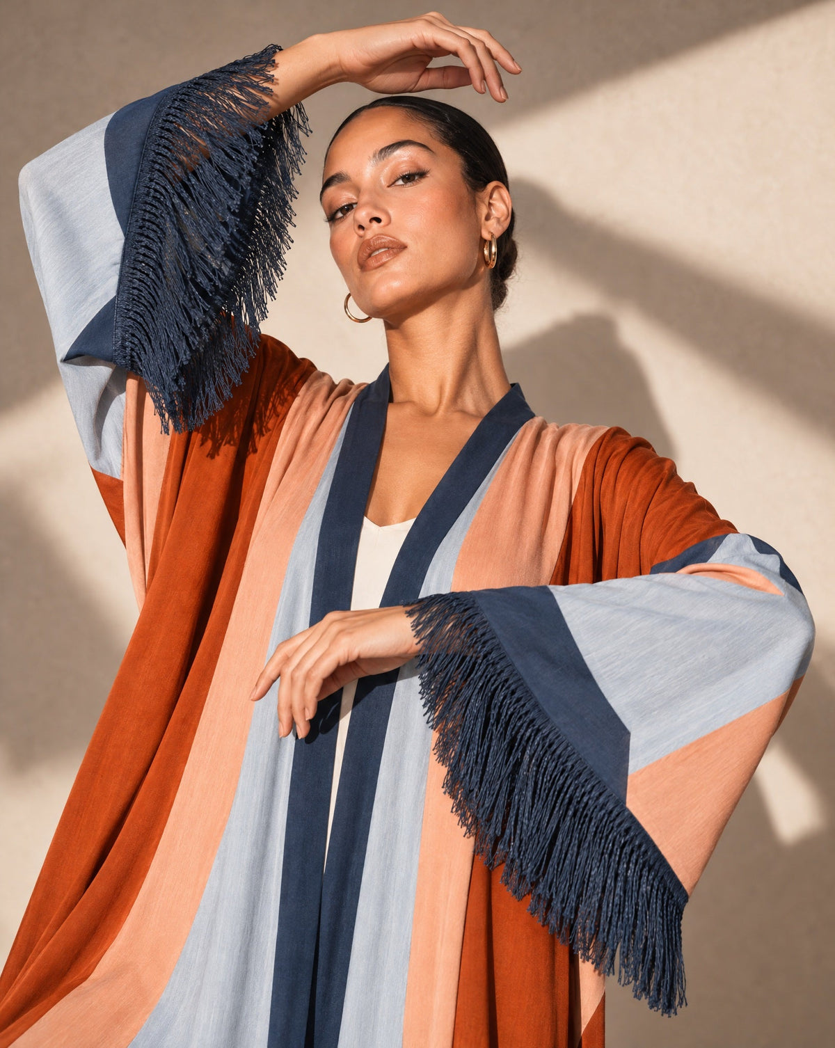 Sarab Blue – Printed Viscose Kimono - NOUF FETAIHI - MIRA Y MANO