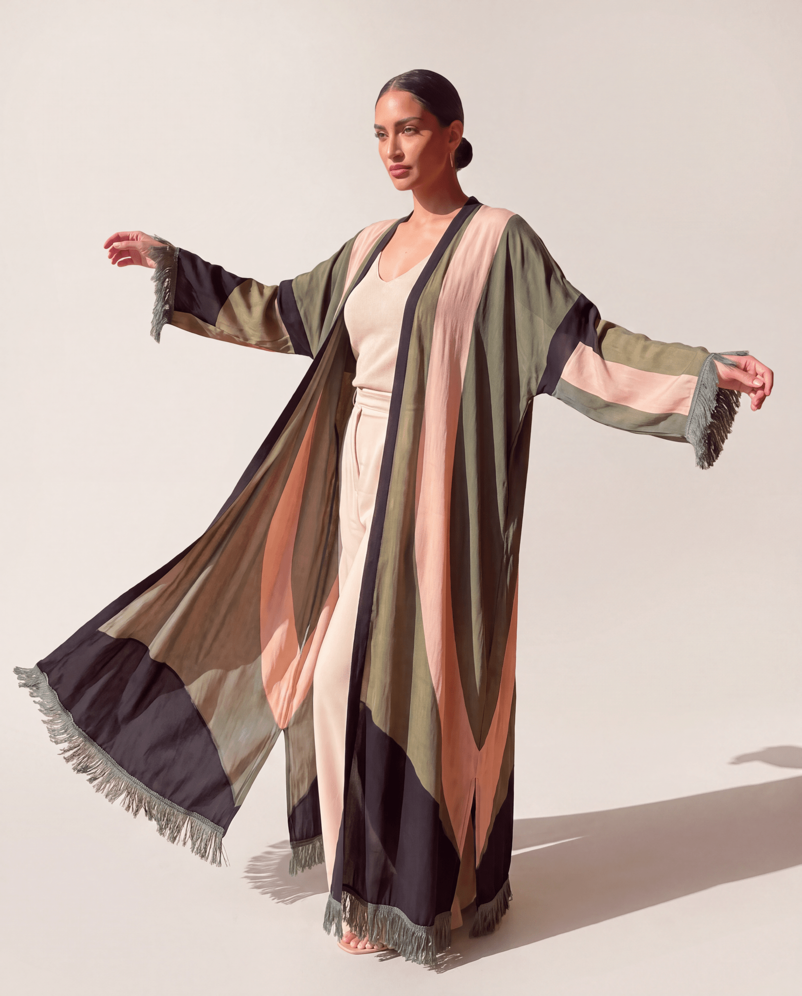 SARAB GREEN - Printed Viscose Kimono - NOUF FETAIHI - MIRA Y MANO
