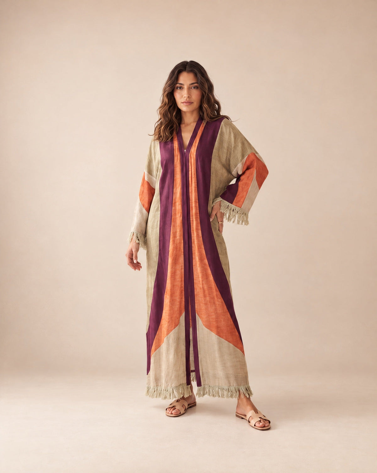 Sarab Mauve – Printed Viscose Kimono - NOUF FETAIHI - MIRA Y MANO