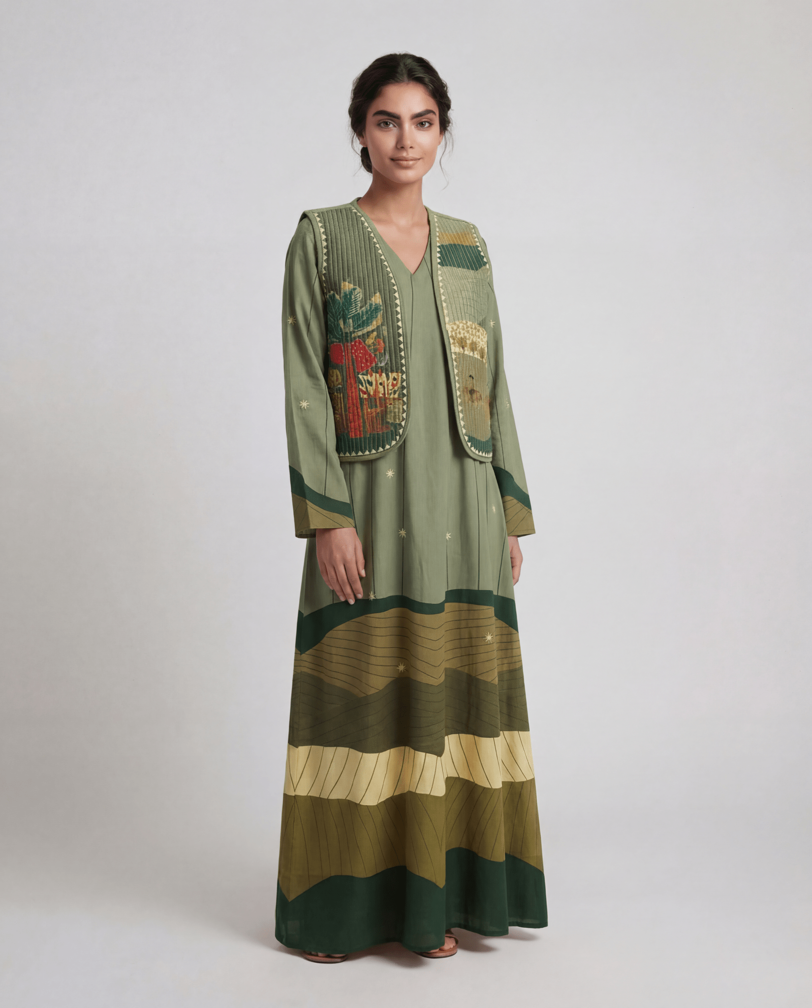 WADI GREEN KAFTAN - NOUF FETAIHI - MIRA Y MANO