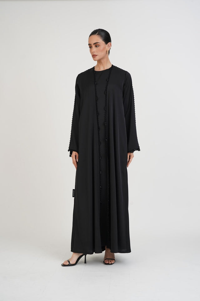 ST - 256 - BK ABAYA SET - NOWAYER - MIRA Y MANO