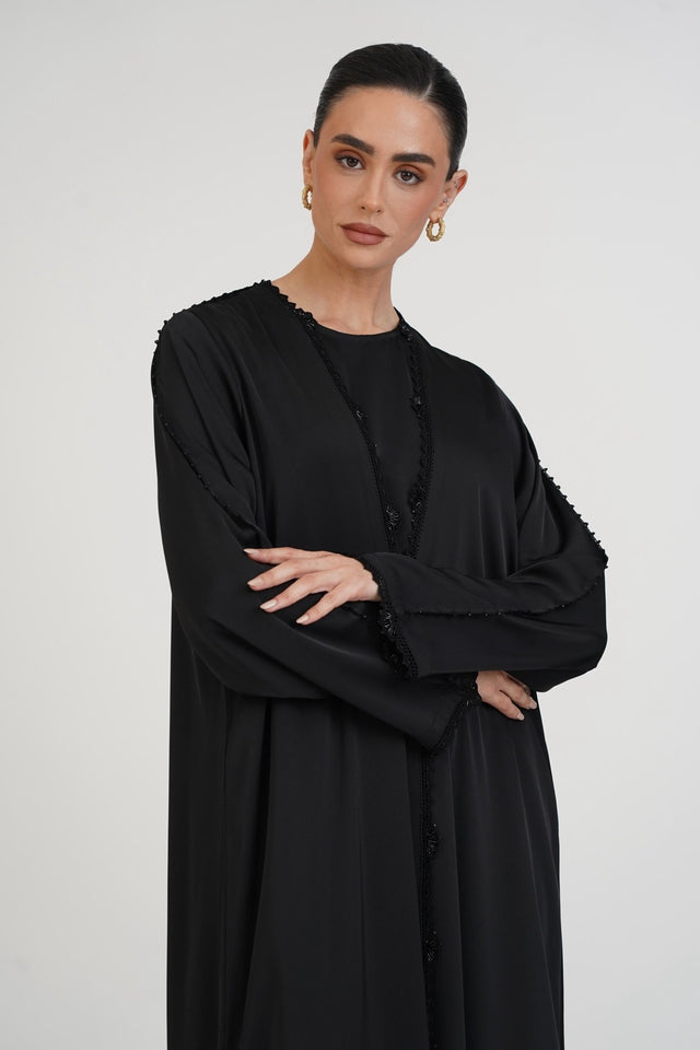 ST - 256 - BK ABAYA SET - NOWAYER - MIRA Y MANO