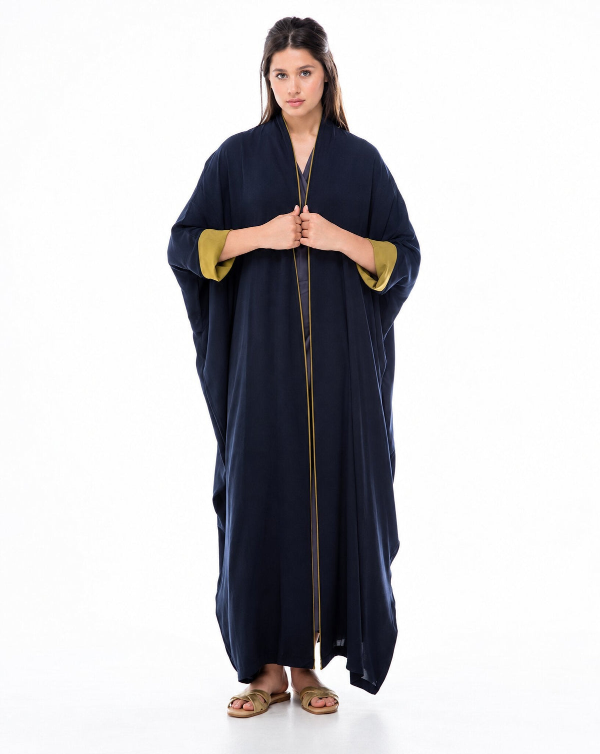 Bloom Crepe – Navy Crepe Abaya - MIRA Y MANO