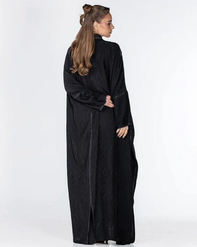 COPPER 2.0-BK – Black Washed Silk Abaya - ORANGE BLOSSOM - MIRA Y MANO