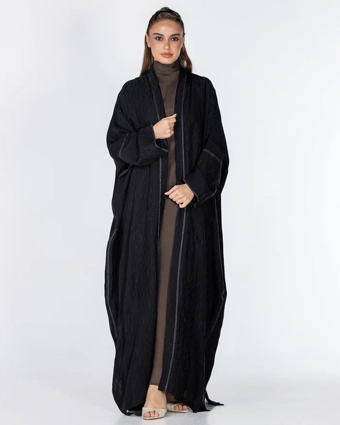 COPPER 2.0-BK – Black Washed Silk Abaya - MIRA Y MANO