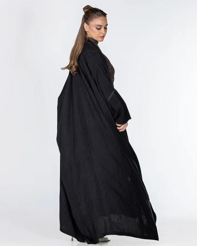 Copper 2.0 – Black Viscose Linen Abaya - ORANGE BLOSSOM - MIRA Y MANO