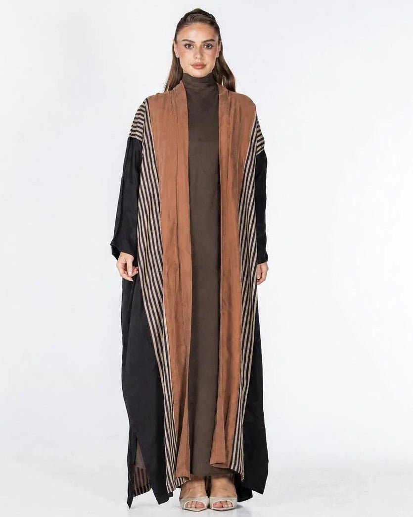 ECLIPSE-930 - Sienna Washed Silk Abaya - ORANGE BLOSSOM - MIRA Y MANO