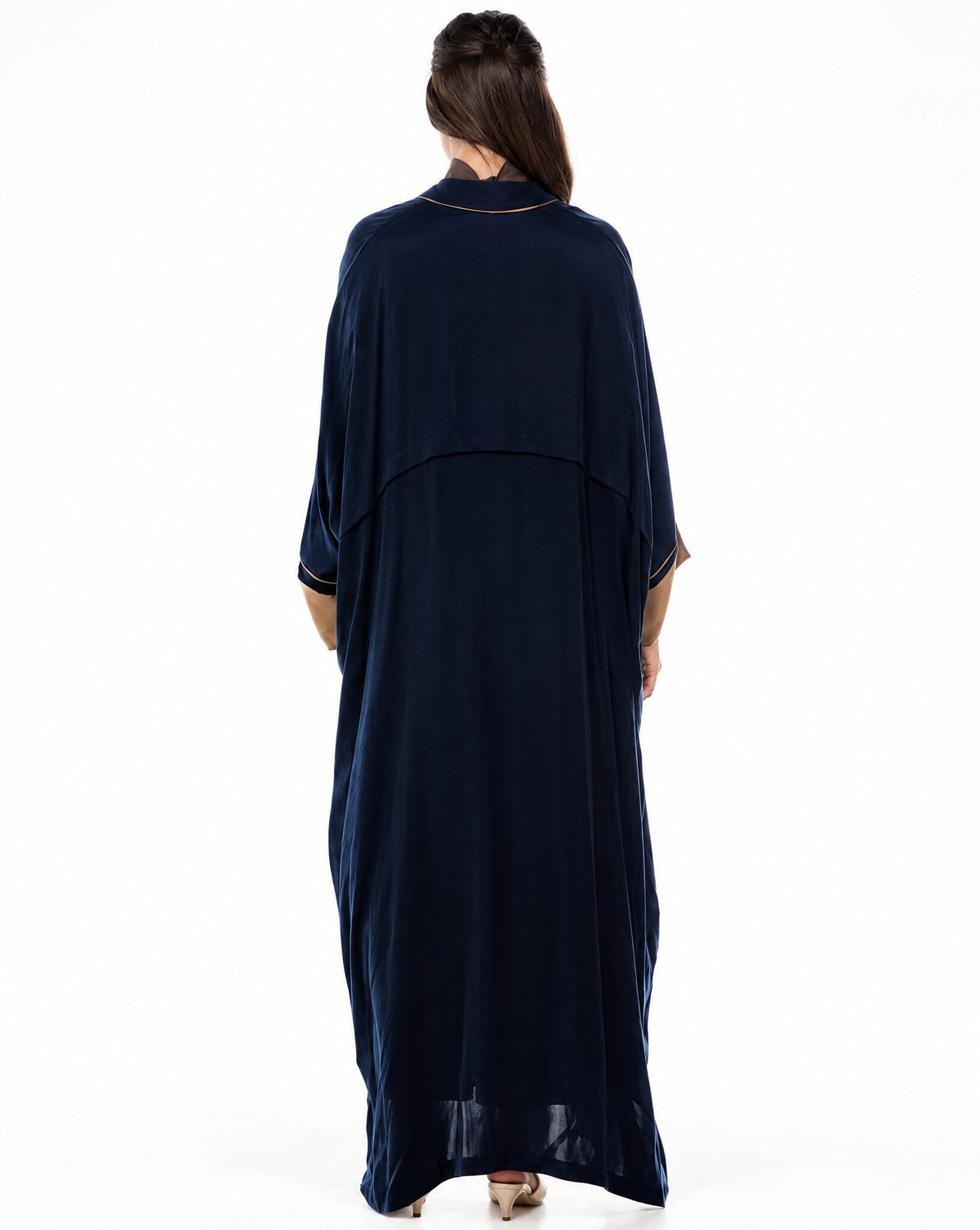 HAZE-NV – Navy Washed Silk Abaya - MIRA Y MANO