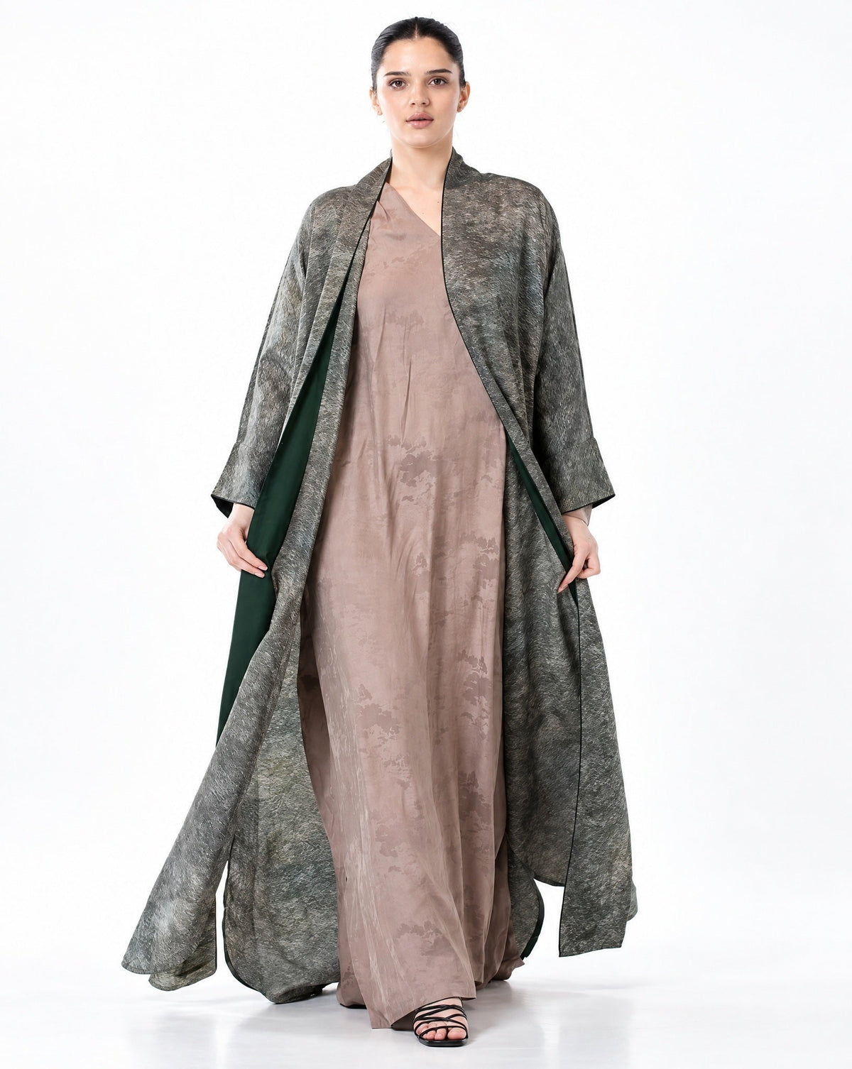 KASHMIR 2.0-SG – Sea Green Abaya - ORANGE BLOSSOM - MIRA Y MANO