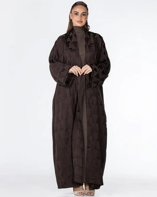 Mocha – Brown Jacquard Abaya