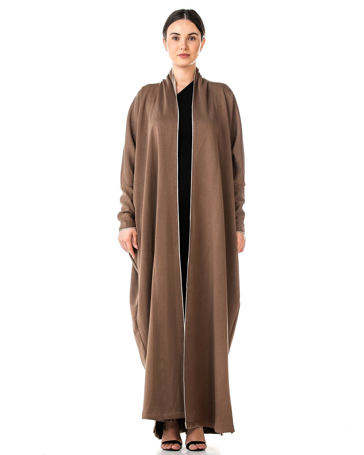 Stone – Saddle Brown Cotton Abaya - MIRA Y MANO