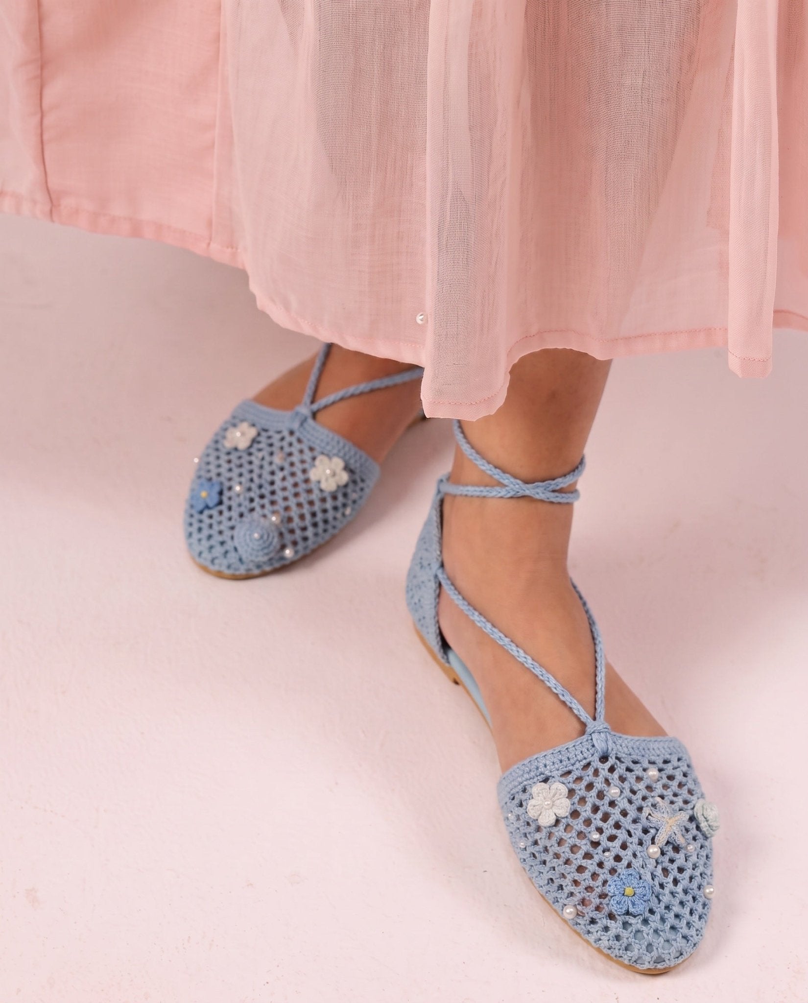 Coastal Crochet – Blue Flats – Product image 1