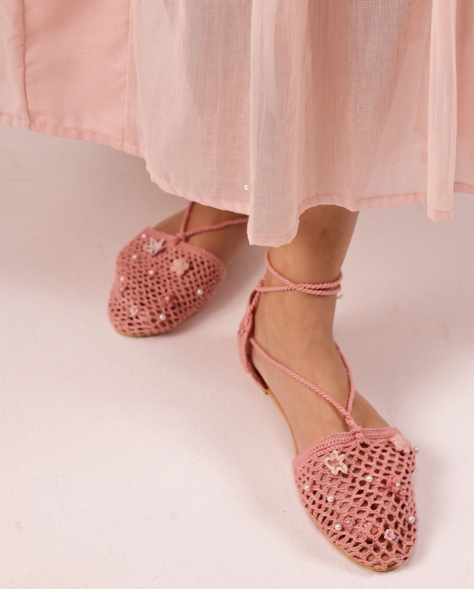 Coastal Crochet – Pink Flats – Product image 1
