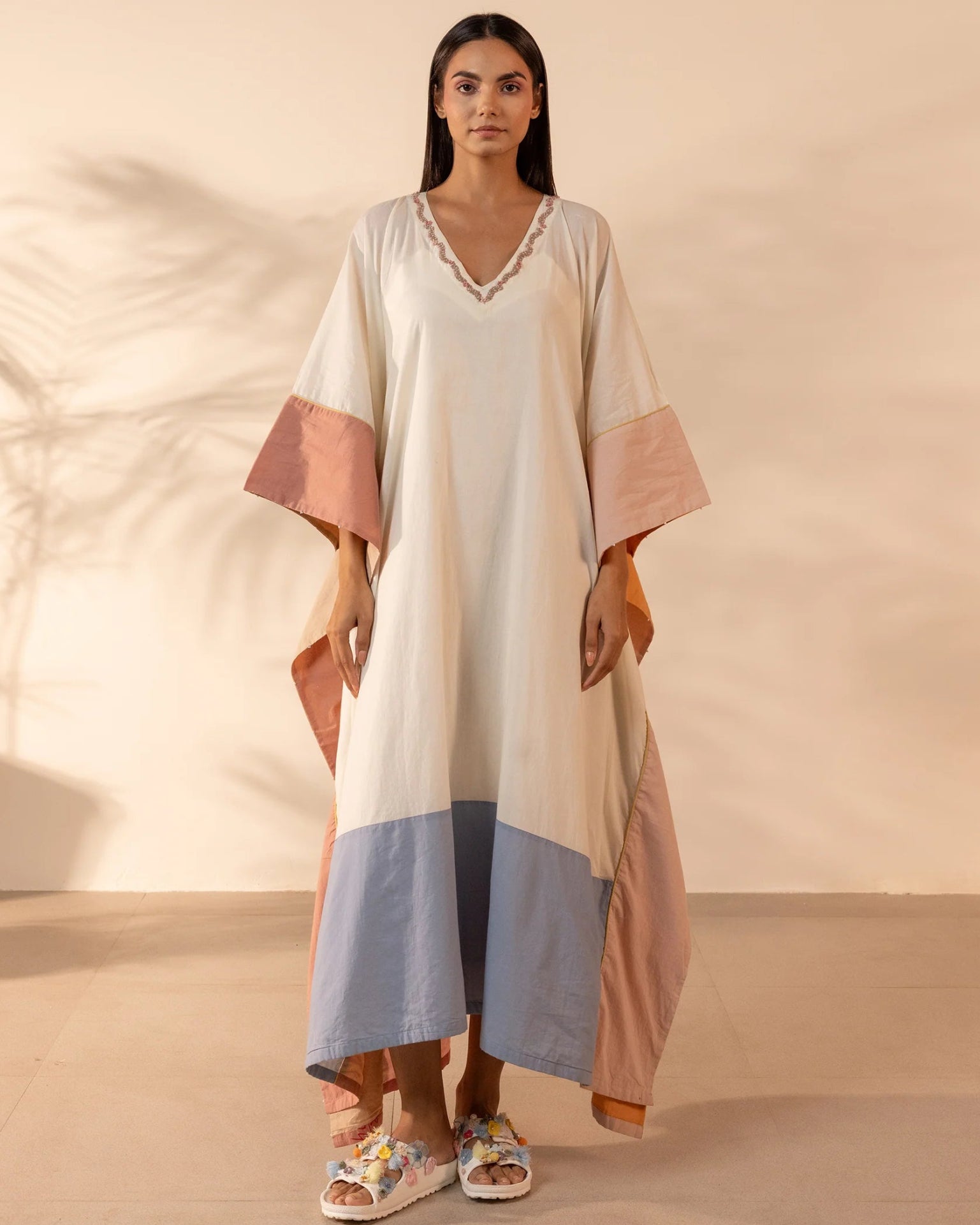 ORANGE PEEL BEIGE KAFTAN - OUR DVE - MIRA Y MANO