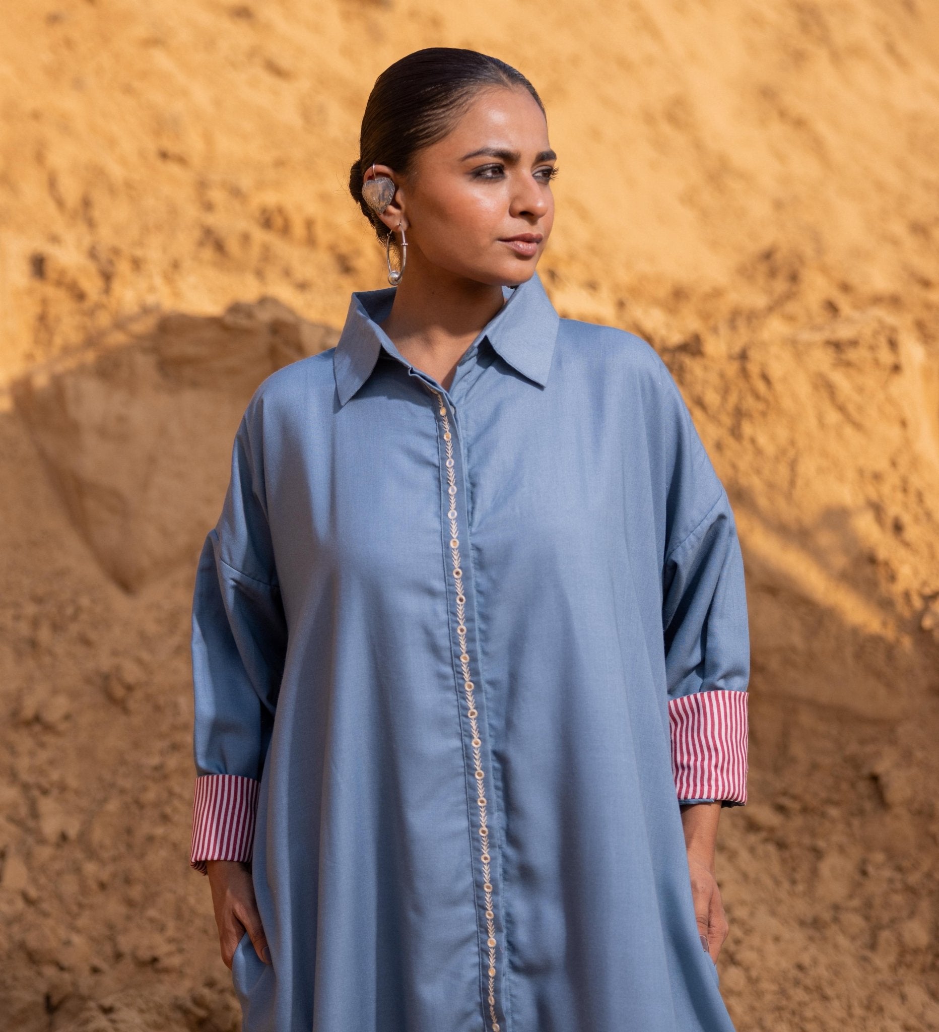 RIO STEEL BLUE DRESS - OUR DVE - MIRA Y MANO