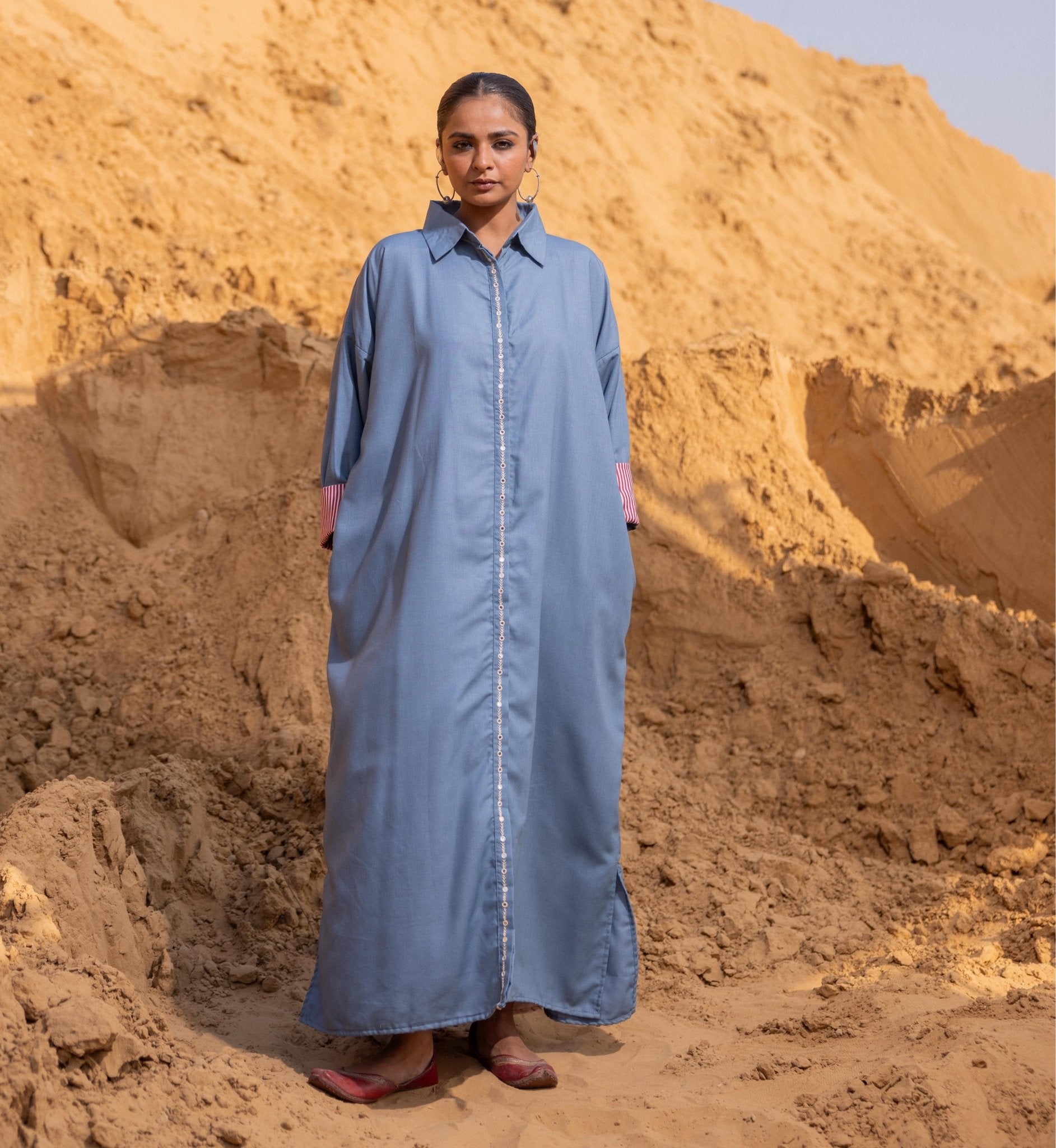 RIO STEEL BLUE DRESS - OUR DVE - MIRA Y MANO