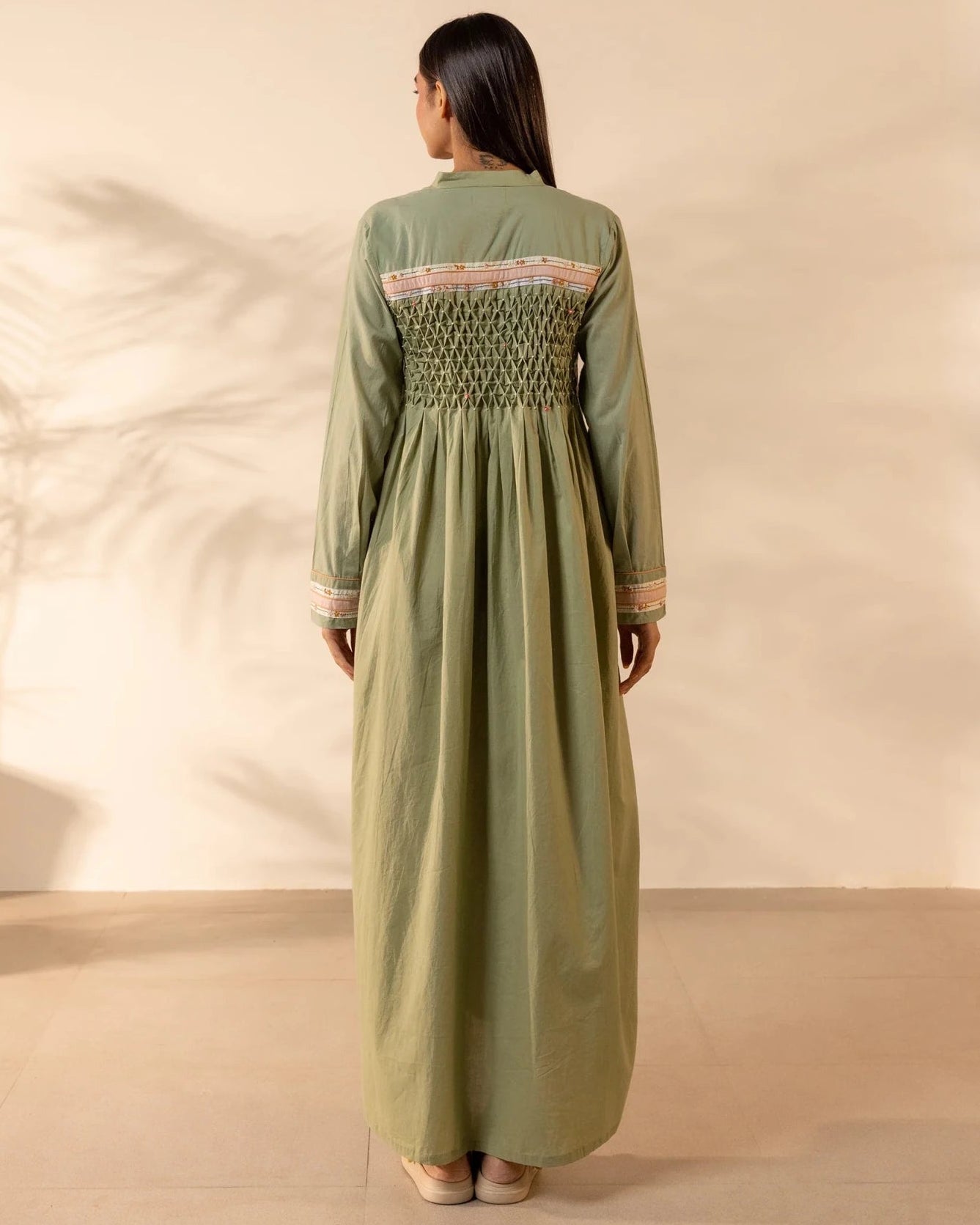 WHIMSY-GR – Green Cotton Dress – Product image 1